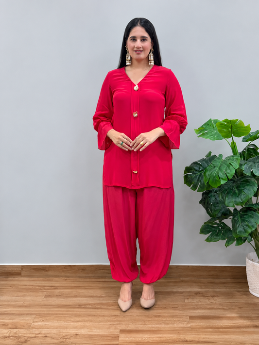 Red Balloon Pants Co-ord Set