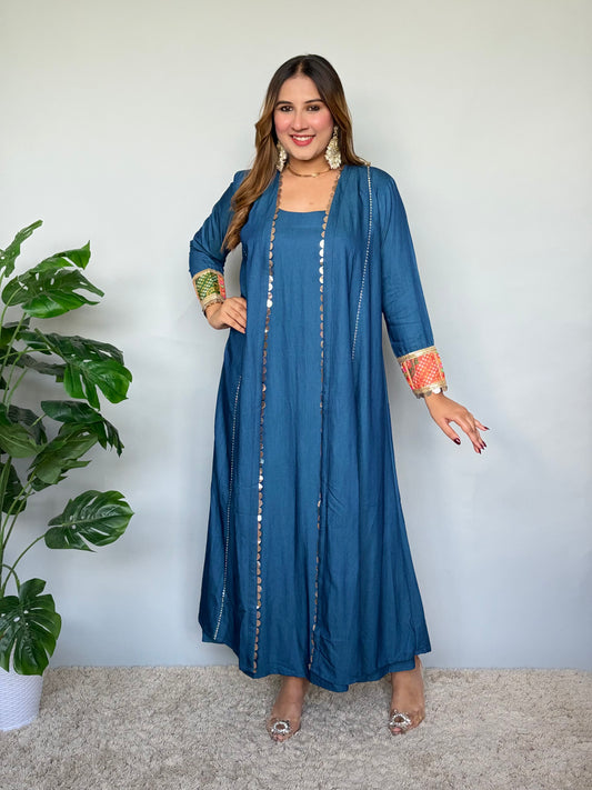 Denim Blue Dress with Jacket