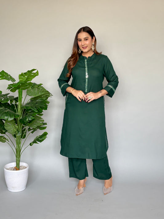 Bottle Green Cord Set