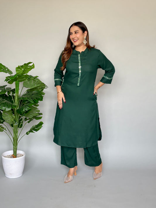 Bottle Green Cord Set