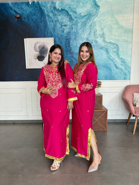 Pink Embroidered Dress