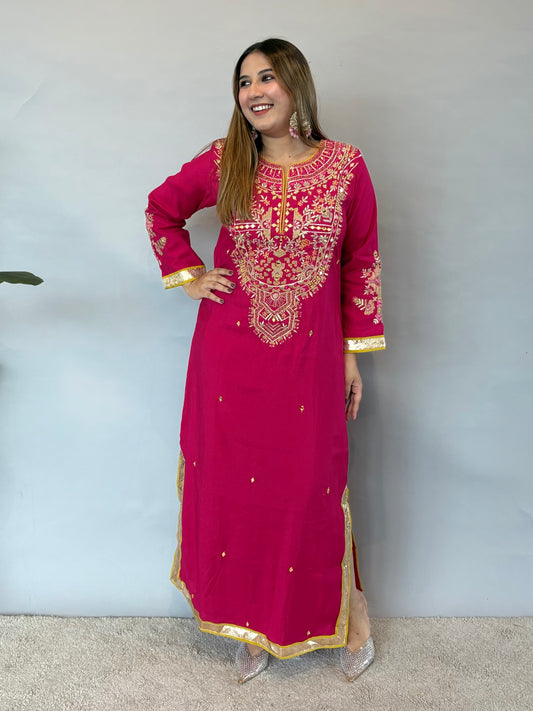 Pink Embroidered Dress