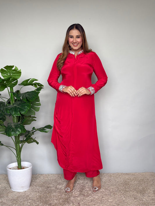 Red Cord Set With Embellishments