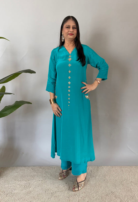 Turquoise Blue Kurta Set