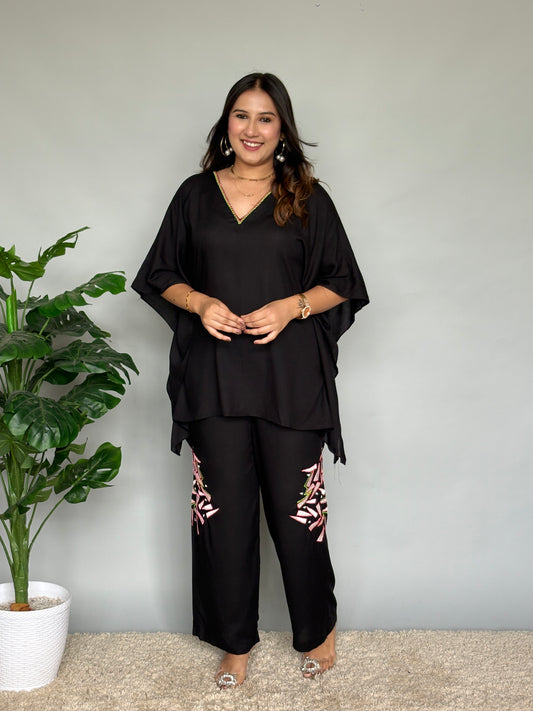 Black Kaftan Styled Cord Set