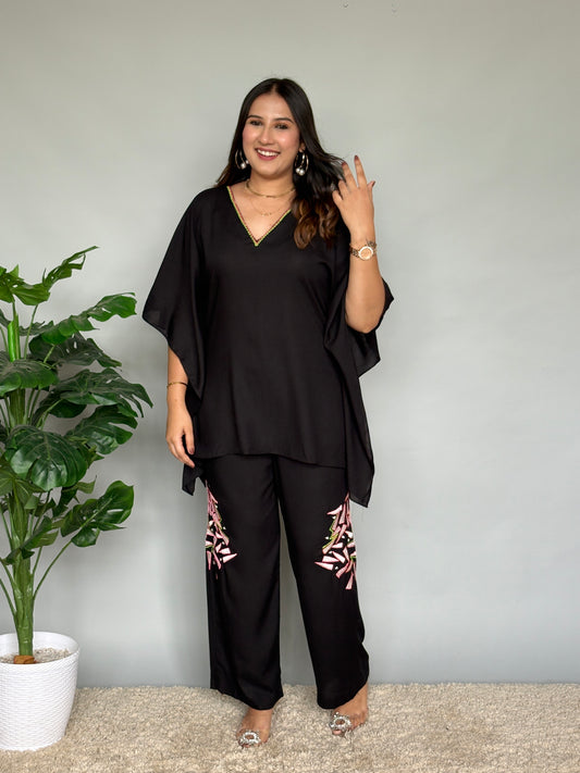 Black Kaftan Styled Cord Set