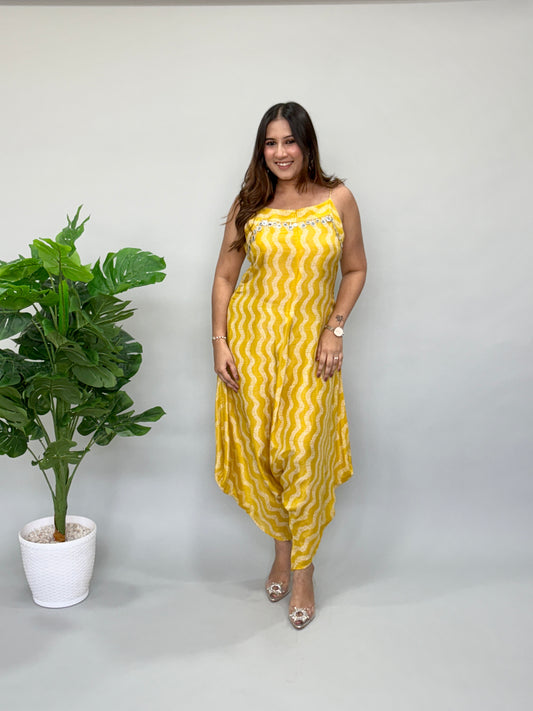 Yellow Jumpsuit With Jacket