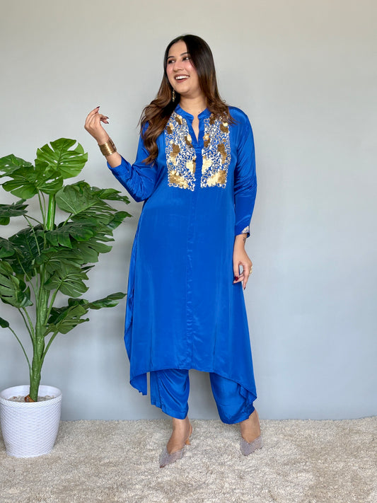 Cobalt Blue Fusion Set with Embroidery