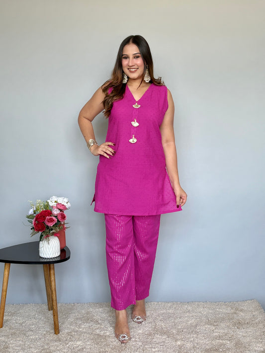 Vibrant Pink 3 Piece Jacket Set