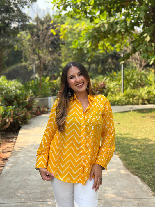 Yellow Printed Shirt