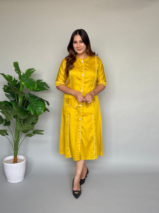 Yellow A-Line Dress