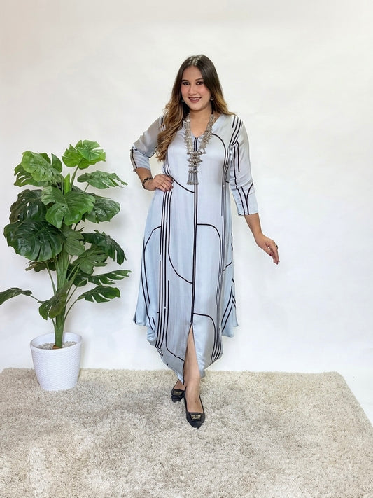Grey Printed Dress