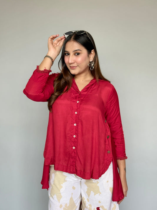 Red Top & Printed Pants Co-ord Set