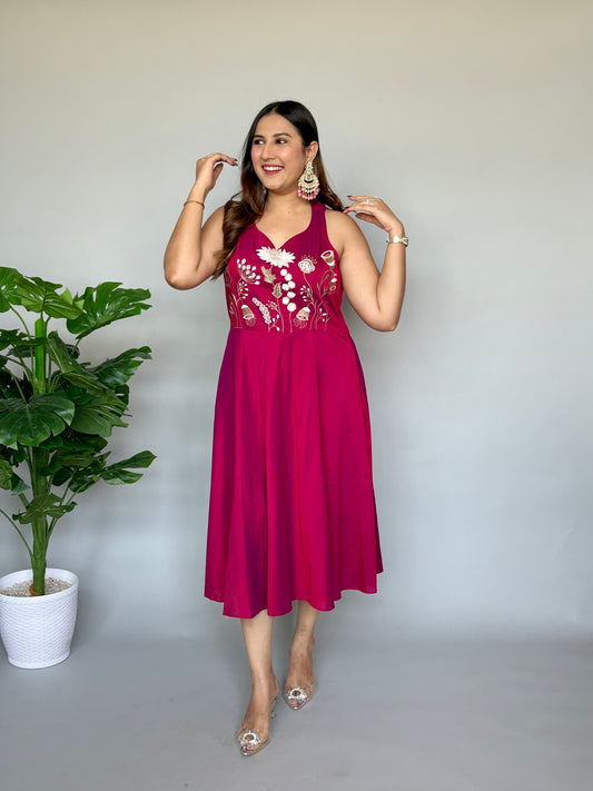 Beetroot Incut Dress