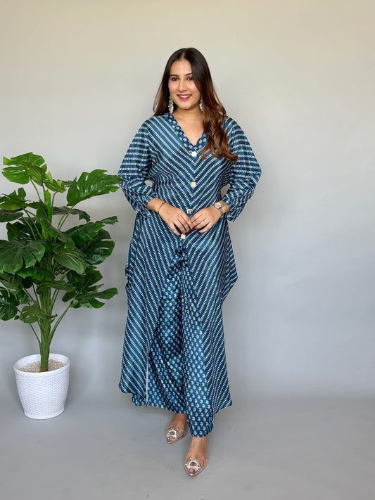 Blue Printed Co-ord Set