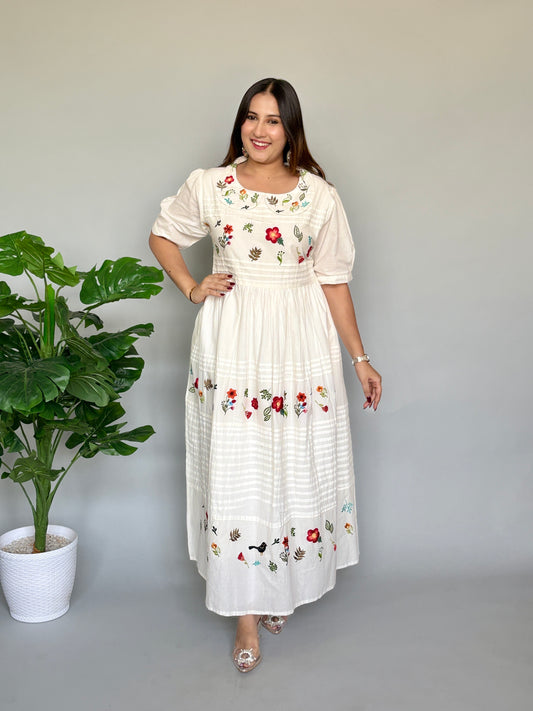 White Floral Maxi Dress