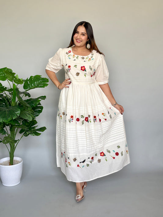 White Floral Maxi Dress