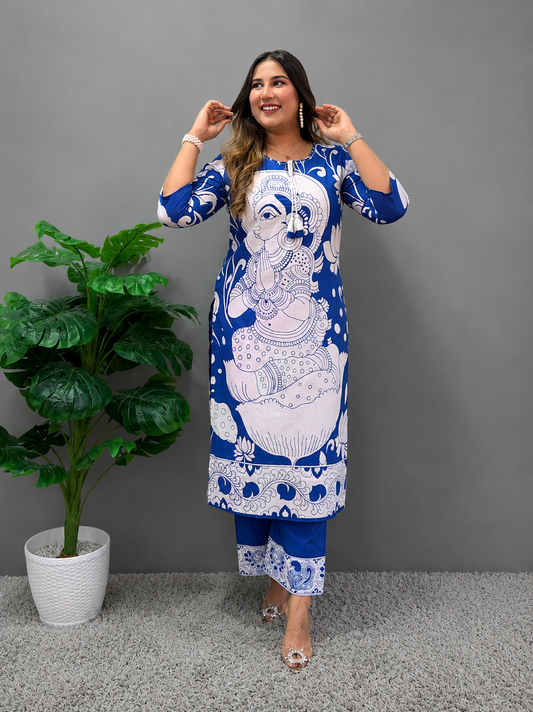 Blue Kalamkari Cord Set