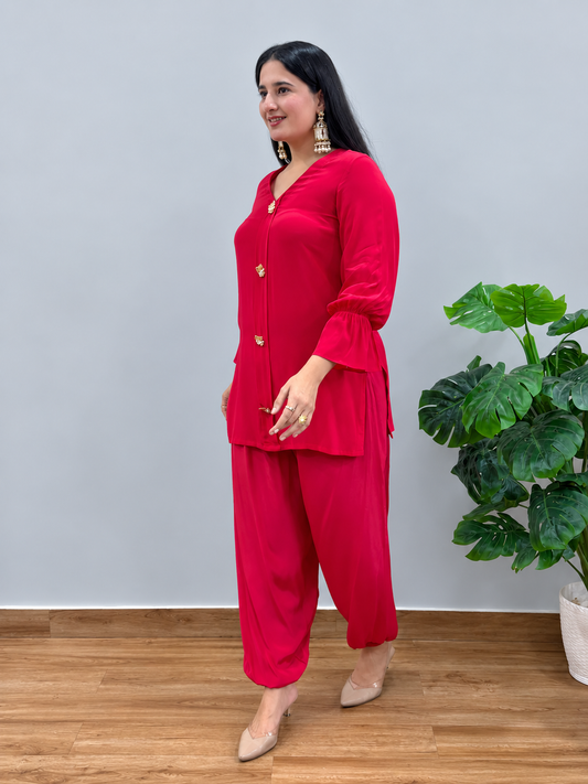 Red Balloon Pants Co-ord Set
