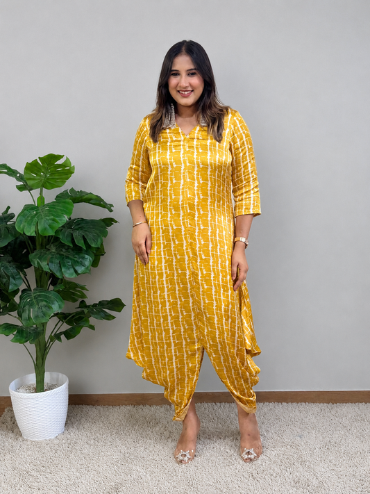 Mustard Printed Dress