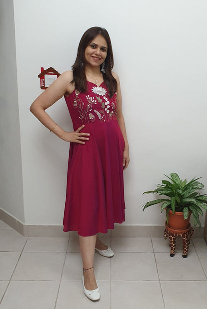 Beetroot Incut Dress