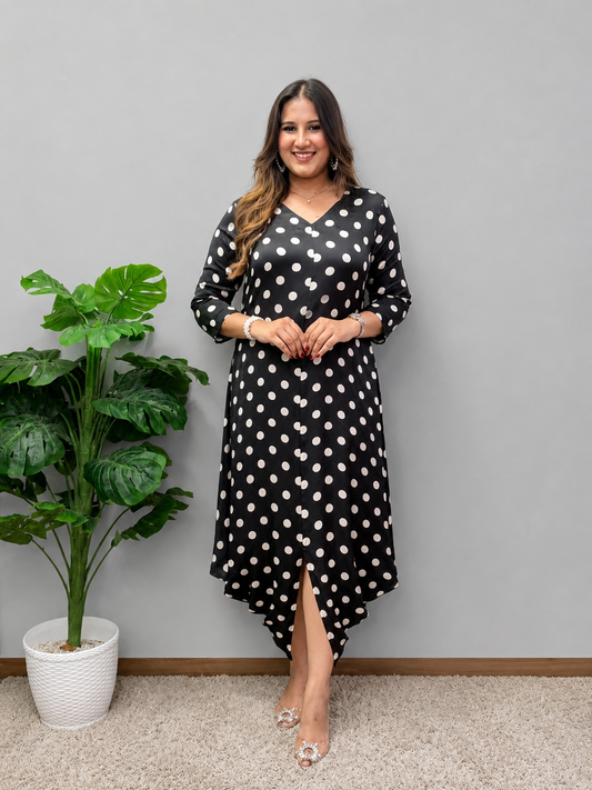 Black And White Polka Dot Dress