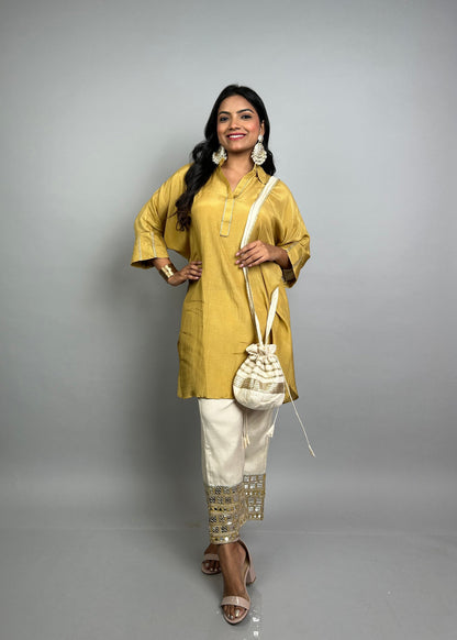 Gold & Cream Fusion Set with Potli