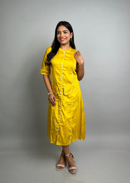 Yellow A-Line Dress