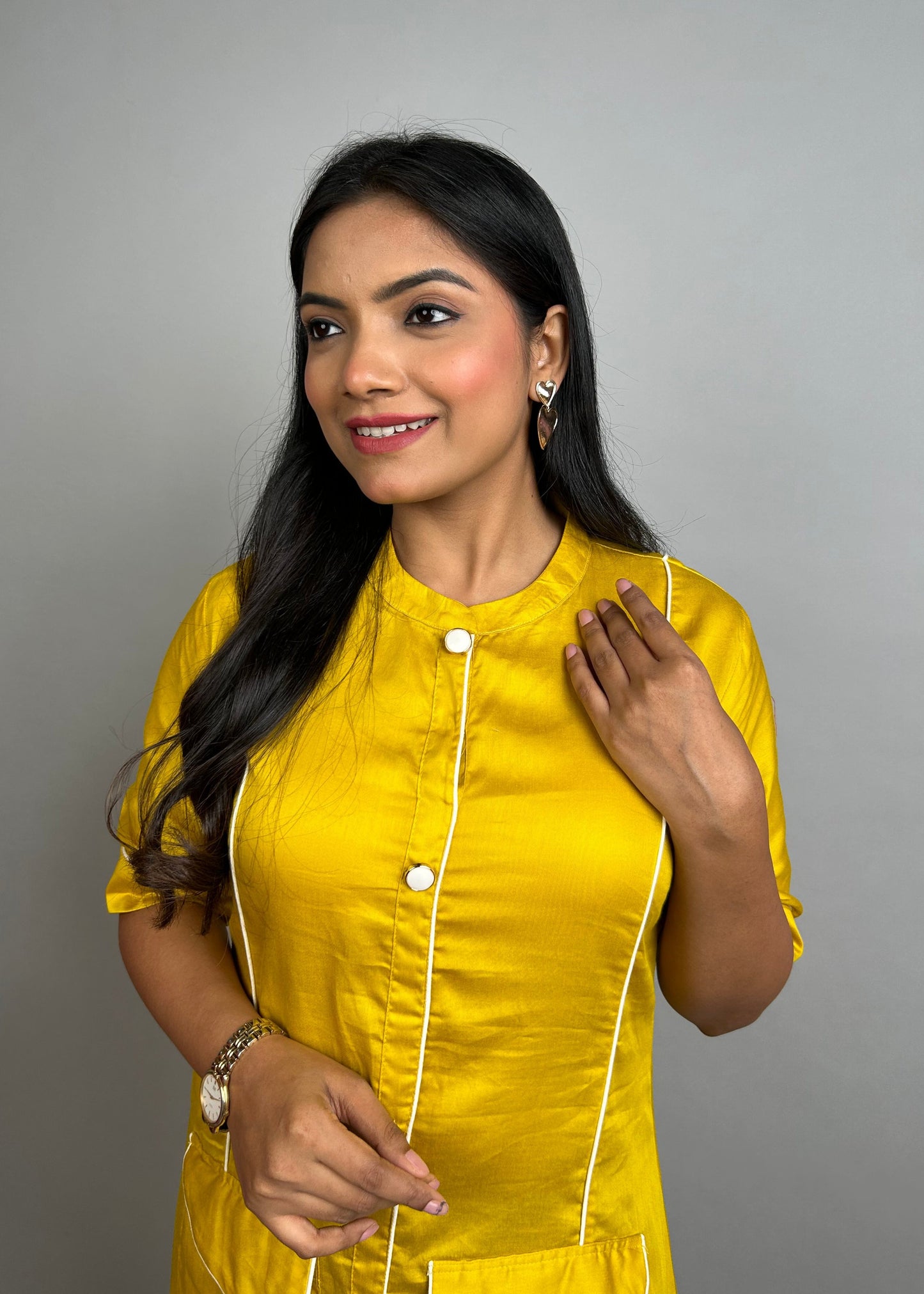 Yellow A-Line Dress