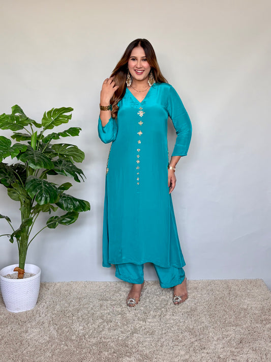 Turquoise Blue Kurta Set