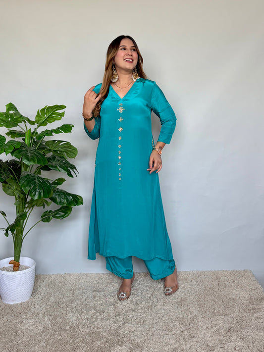 Turquoise Blue Kurta Set