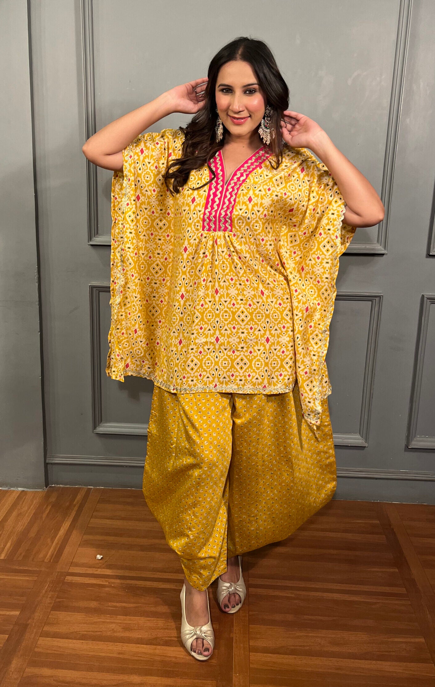 Yellow Kaftan Salwar Set