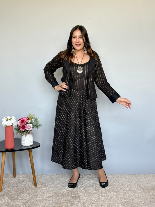 Polka Dots Jacket Midi Dress
