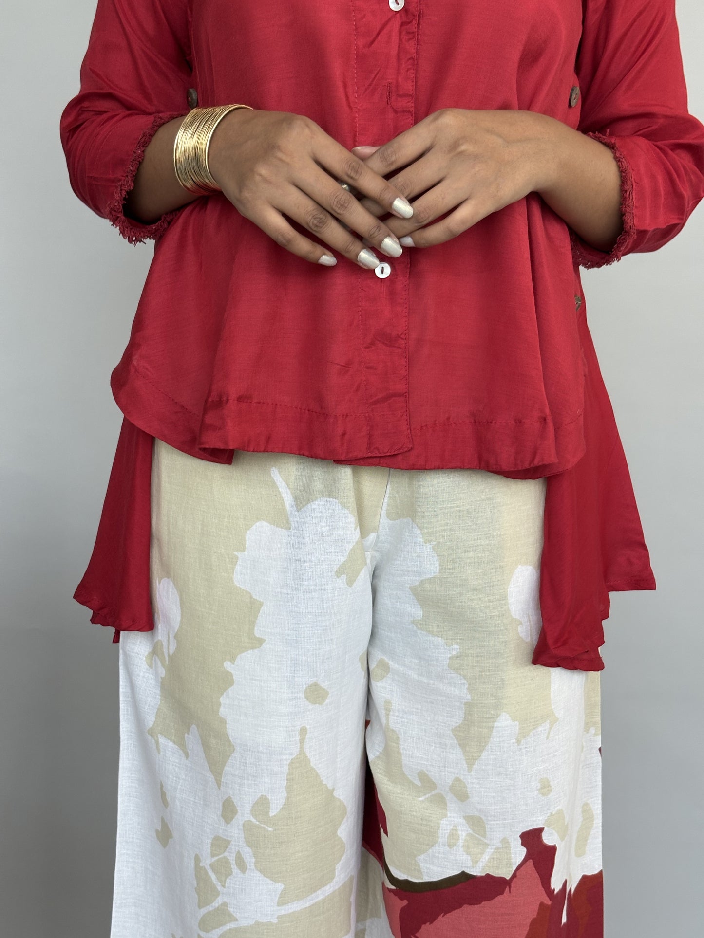 Red Top & Printed Pants Co-ord Set