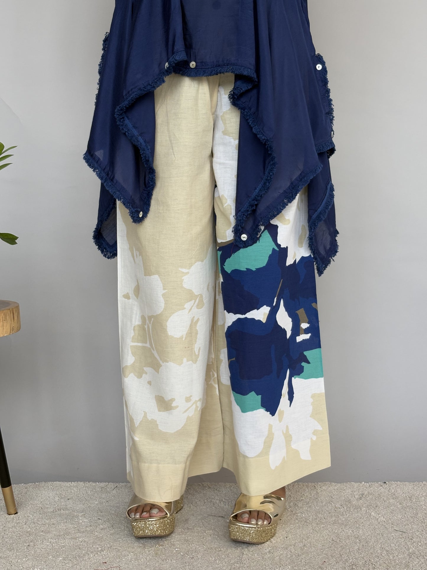 Blue Top & Printed Pants Co-ord Set