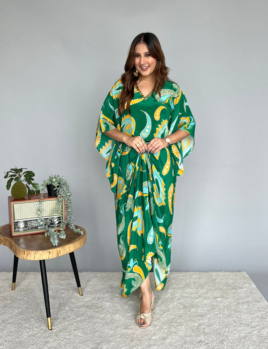 Green Organic Print Skirt Set