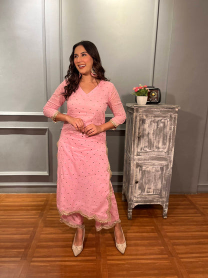 Baby Pink Suit with Matching Dupatta