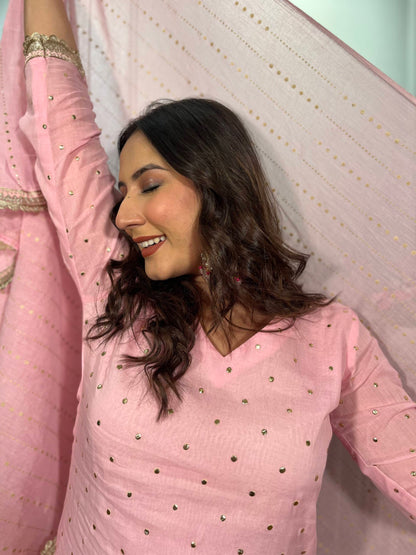 Baby Pink Suit with Matching Dupatta