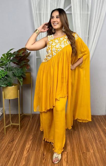 Yellow Asymmetric Voluminous Set