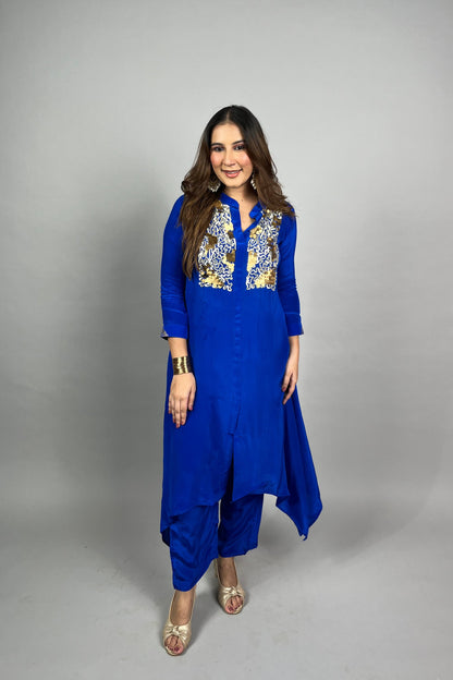 Cobalt Blue Fusion Set with Embroidery