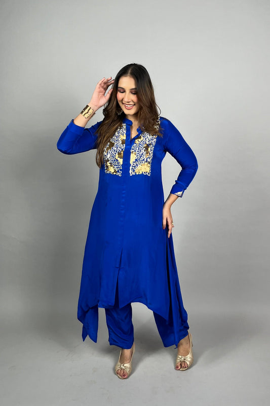 Cobalt Blue Fusion Set with Embroidery