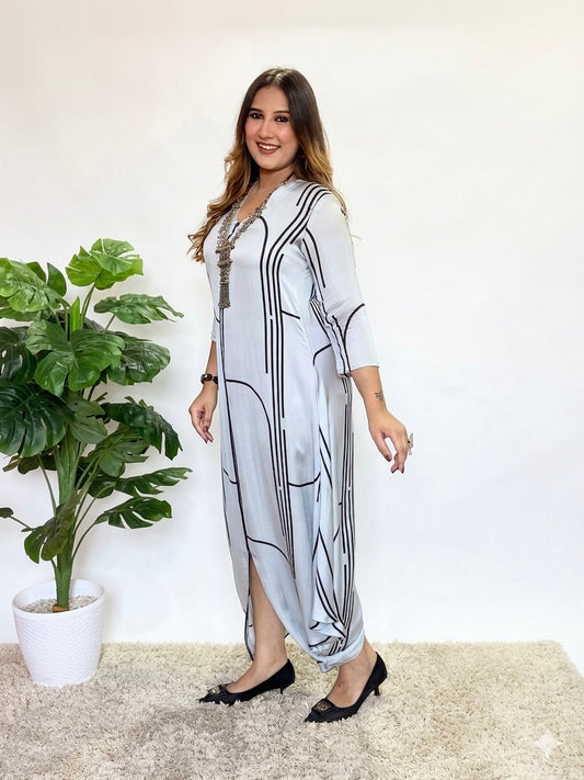 Grey Printed Dress