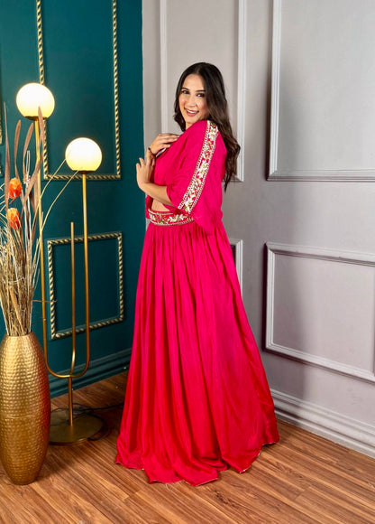 Pink Ombre Lehenga Set