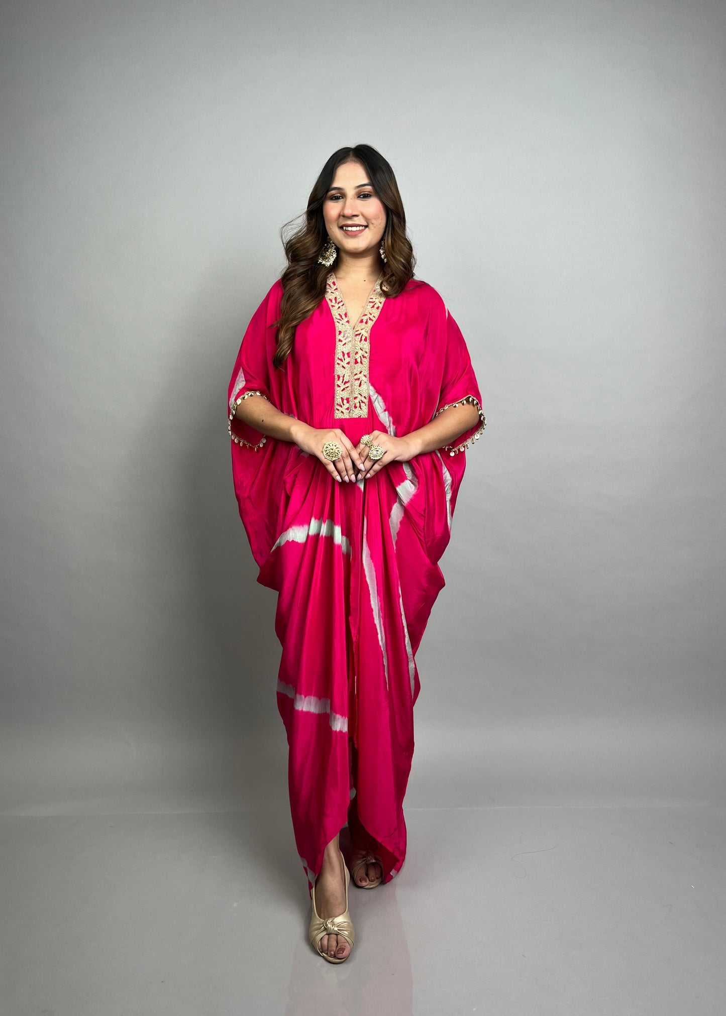 Pink Tie-Dye Kaftan 3 piece Set