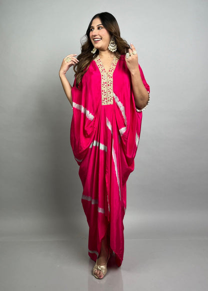 Pink Tie-Dye Kaftan 3 piece Set