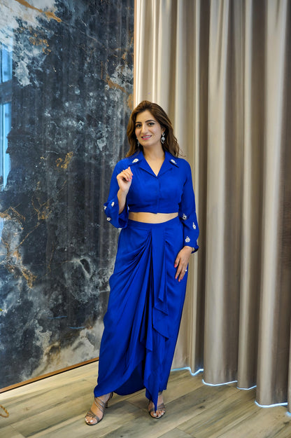 Royal Blue Skirt Set